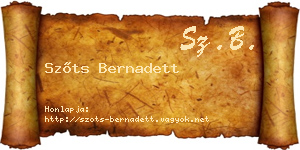 Szőts Bernadett névjegykártya