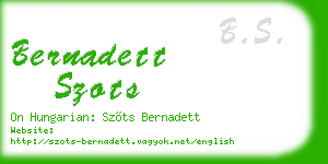 bernadett szots business card